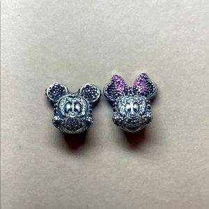 Pave Pandora Mickey and Minnie charms